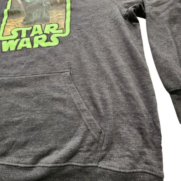 Star Wars The Mandalorian Grogu Baby Yoda Hoodie Men’s XL Gray Color Spring Hood - Picture 10 of 12
